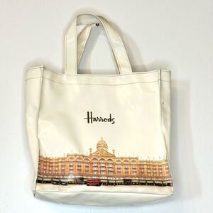 Vintage Harrods Building Architecture Beige Brown Tote Bag
